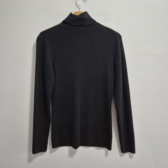 Banana Republic Black Cashmere Thick Turtleneck Sweater Medium - Picture 4 of 4